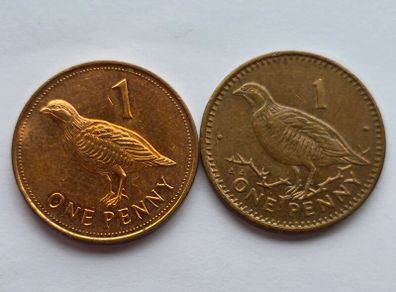 Gibraltar Coins Barbary Partridge 1p 1994 & 2013