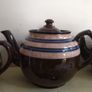 Fabulous Collection of Five Brown Betty Style Teapots, Different Styles, Different Shapes, Different Makers, For Sale as a Set Only, All Have Some Damage - Display Only!! Image 3