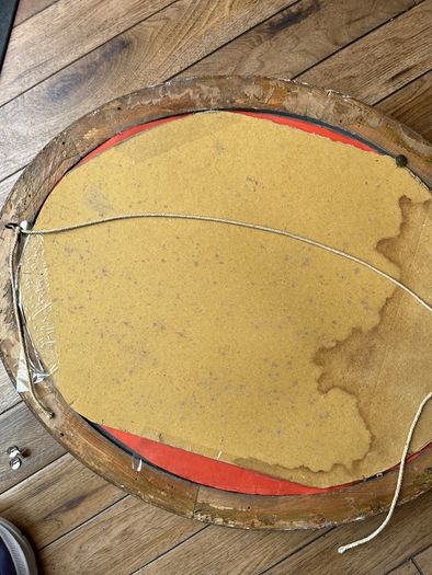 Antique Oval Gold picture frame with decorative rope & twist moulding