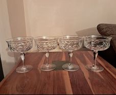 Vintage Cut Crystal-Style Champagne Coupe Glasses