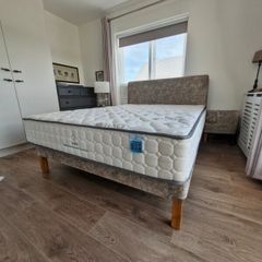 king size bed with headboard and new mattress