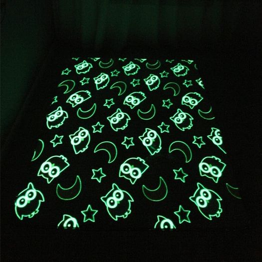 Area Rug Glow in The Dark Large Soft Rug for Bedroom Living Room Washable Carpet Home Decor Grey Owl 120x60cm (FREE POSTAGE)