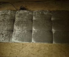 Small Double Bed - Headboard - Grey / Velvet