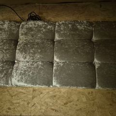 Small Double Bed - Headboard - Grey / Velvet