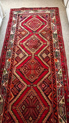 Colourful Persian Hamadan Hand Knotted Runner Rug Carpet