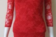 Red lace mini dress