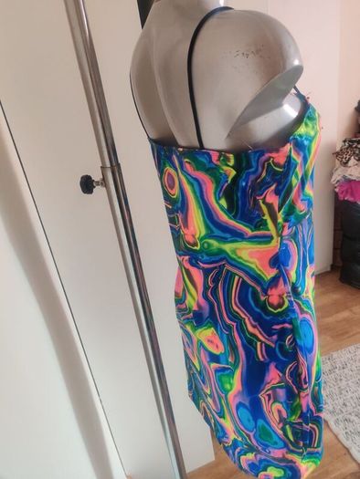 Brand new Shein over the knee multi colour strappy dress  size L UK12/14 EU40/42 Postage included