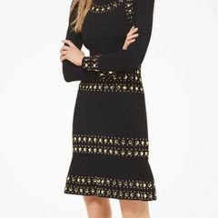 MICHAEL Michael Kors black studded dress