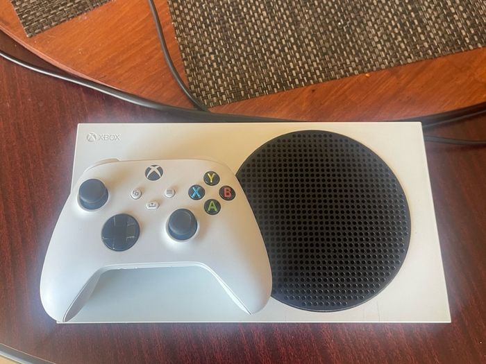 Xbox Series S with white wireless controller