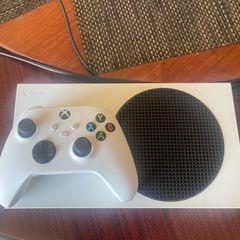 Xbox Series S with white wireless controller