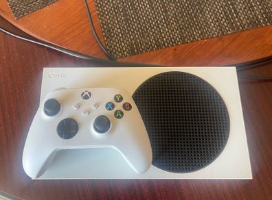 Xbox Series S with white wireless controller