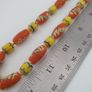 Antique Venetian Style Orange Floral & Yellow Glass Beads Necklace Image 3