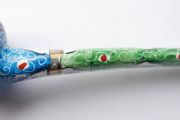 Blue and White hand painted Asian  Cloisonne Enamel Smoking Pipe