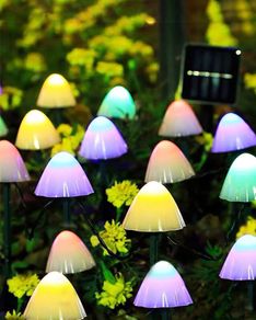 Solar Garden Lights 20 LED Solar Mushroom Lights, Outdoor Waterproof Garden Ornament Mushroom Lights for Pathway Landscape Patio Yard Lawn Backyard Wedding Party (Multicolor)