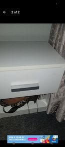 White bedside table