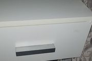 White bedside table