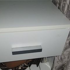 White bedside table