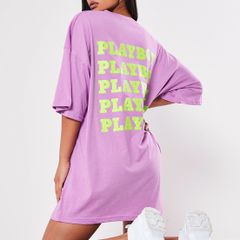 MISSGUIDED X Playboy Slogan Oversize T Shirt Dress Size 4!
