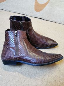 Asos Brown Snakeskin Chelsea boots