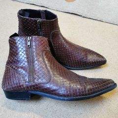Asos Brown Snakeskin Chelsea boots