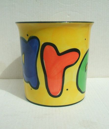 KAREN - a brightly coloured hand-painted & named mug