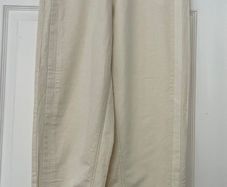 Pinko Cream Cotton Linen Blend High-Waisted Cropped Trousers - Tailored Summer Style Size 10
