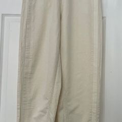 Pinko Cream Cotton Linen Blend High-Waisted Cropped Trousers - Tailored Summer Style Size 10