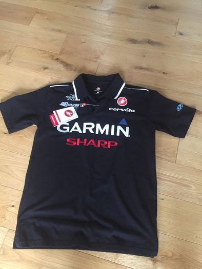 Garmin Sharp team issue polo shirt size M