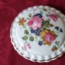 Crown Fine Bone China Gold Gilt Floral Spray Jewelry Trinket Box / Dish With Lid Made In England Image 7