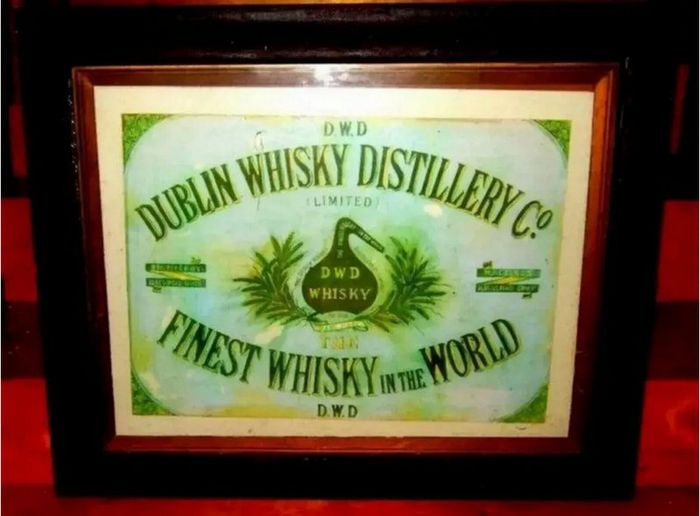 Vintage D.W.D. Dublin Whisky Distillery Framed Ad