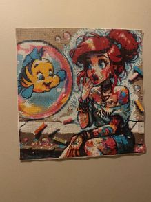 Ariel and flounder gem art