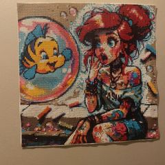 Ariel and flounder gem art