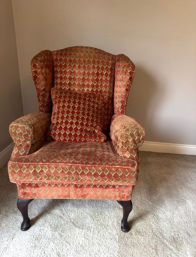 Love seat and wingback chair set