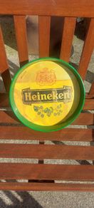 Heineken metal beer tray ,,buyer collects or pays postage thank you, see pictures for condition ,used ,sold as is,nice in any home bar etc