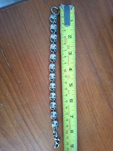 Biker skull silver braclet