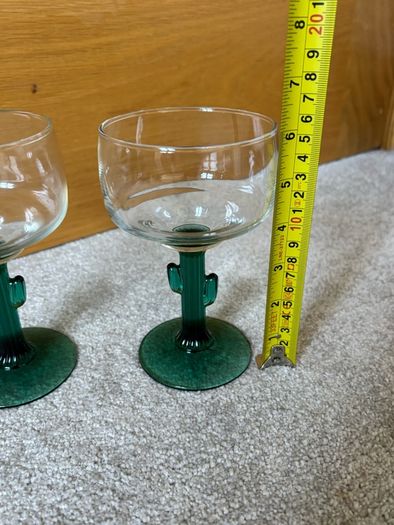 A Set of 2 Cactus Stemmed Margarita Cocktail Glasses