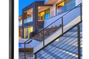 Cable Railing Post, 42" x 2" x 2" Steel Level Deck Railing Post Without Holes, SUS304 Stainless Steel Cable Rail Post, Stair Handrail Post with Horizontal and Curved Bracket, 1-Pack, Black