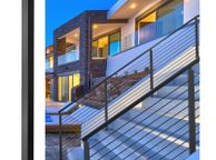 main image for ad Cable Railing Post, 42" x 2" x 2" Steel Level Deck Railing Post Without Holes, SUS304 Stainless Steel Cable Rail Post, Stair Handrail Post with Horizontal and Curved Bracket, 1-Pack, Black