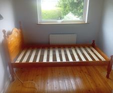 Single wooden bed,with used but good condition mattress if required