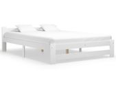 Bed Frame White Solid Pine Wood 120x200 cm