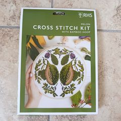 RHS Cross Stitch Kit, Melon Design, 8"- 21 cm, Embroidery Kit - DIY Crafting Set