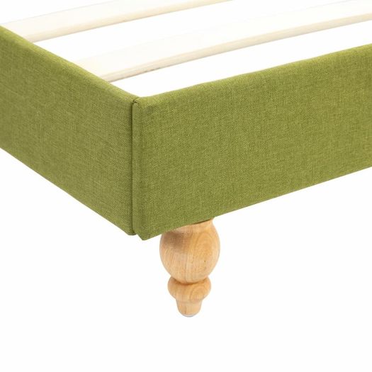 Bed Frame Green Fabric 135x190 cm