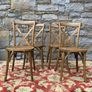 Set of 4 Bentwood chairs with X-back design. Image 2