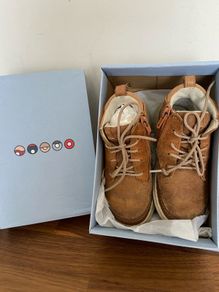 clarks cloud Air tan combi Leather boots size 8G Infant