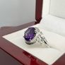 Silver Natural Moroccan Amethyst "Leafy Grace" Ring Image 7