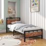 Single Bed Frames with Wood Headboard Image 6