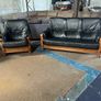 Dark green 3 seater sofa plus 2 matching chairs Image 6