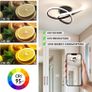 Led Ceiling Light Dimmable, Modern Led Ceiling Lamp with Remote Control, Minimalist Black Ceiling Lights for Bedroom Kitchen Living Room Dining Office Hallway - 42W, Black, 40cm, 3000K-6000K Image 7