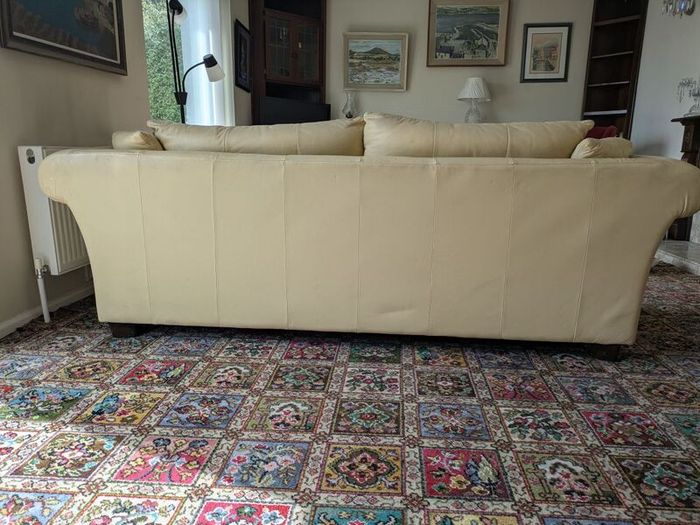 Cream leather sofa