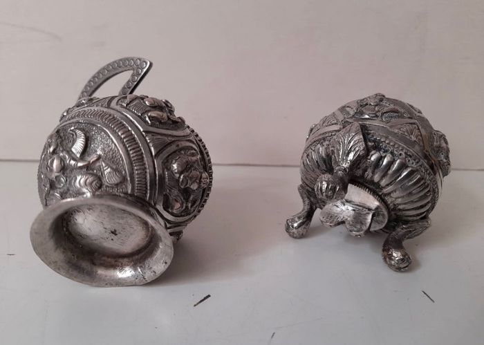 Indian Salt & Pepper Silver Condiments